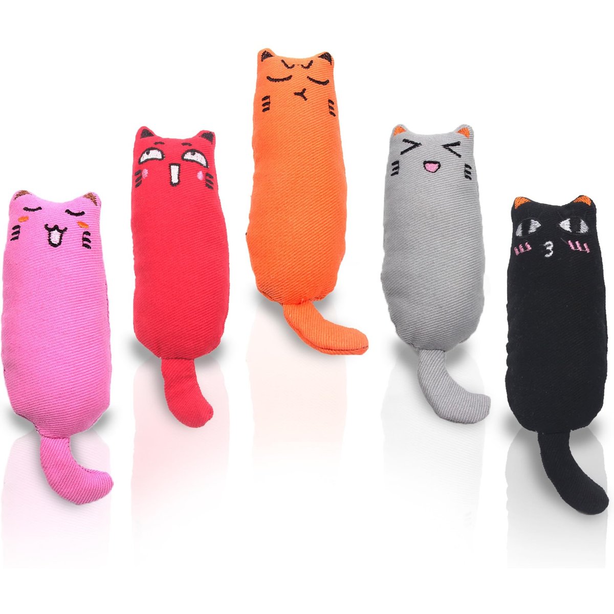 Vila Interactive Fetch & Play Plush Cat Dental Chew Toy with Catnip, 5 count