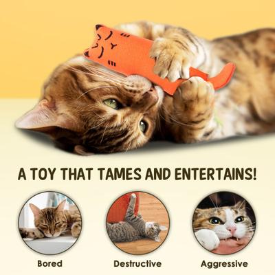 Show full view: Vila Interactive Fetch & Play Plush Cat Dental Chew Toy with Catnip, 5 count slide 4 of 8