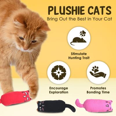 Show full view: Vila Interactive Fetch & Play Plush Cat Dental Chew Toy with Catnip, 5 count slide 3 of 8