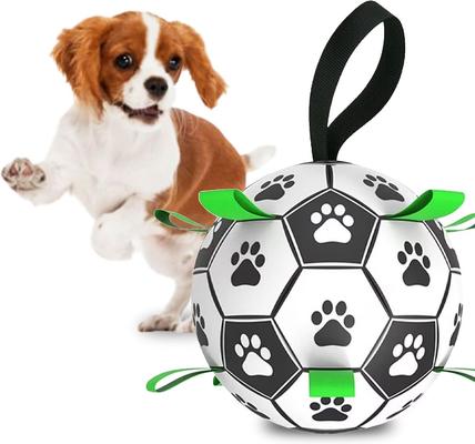 Show full view: SunGrow Interactive Outdoor Play Soccer Ball Dog Fetch Toy with Straps slide 2 of 5