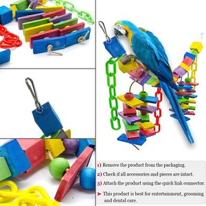 SunGrow Large Hammock Swing for Parrot & Cockatiel, Bridge Blocks Bird Toy