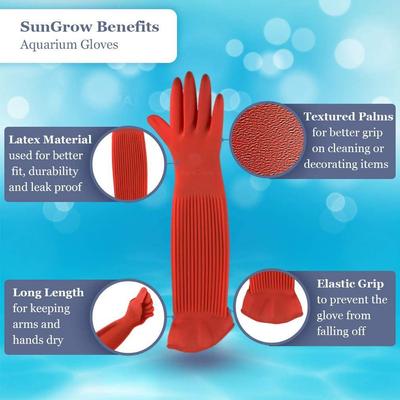 Show full view: SunGrow Long Rubber Betta Aquarium Gloves Fish Tank Maintenance Accessories, 22-in, 1 pair slide 3 of 7