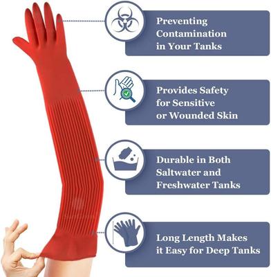 Show full view: SunGrow Long Rubber Betta Aquarium Gloves Fish Tank Maintenance Accessories, 22-in, 1 pair slide 5 of 7