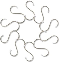 SunGrow Metal S Hooks for Hanging Small Animal & Bird Cage Toys, Plants & Kitchen Utensils, 10 count