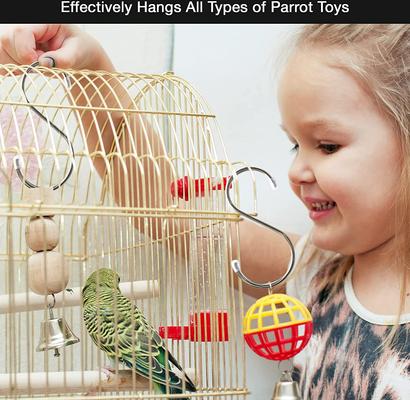 Show full view: SunGrow Metal S Hooks for Hanging Small Animal & Bird Cage Toys, Plants & Kitchen Utensils, 10 count slide 4 of 9