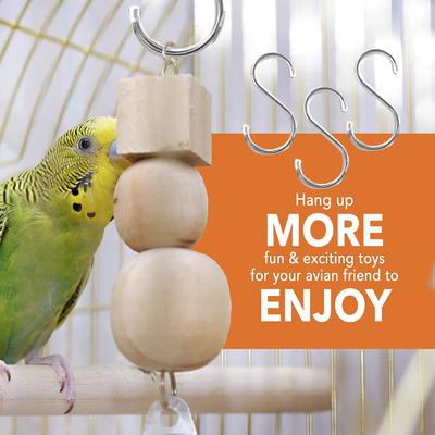 Show full view: SunGrow Metal S Hooks for Hanging Small Animal & Bird Cage Toys, Plants & Kitchen Utensils, 10 count slide 6 of 9