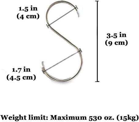 Show full view: SunGrow Metal S Hooks for Hanging Small Animal & Bird Cage Toys, Plants & Kitchen Utensils, 10 count slide 8 of 9