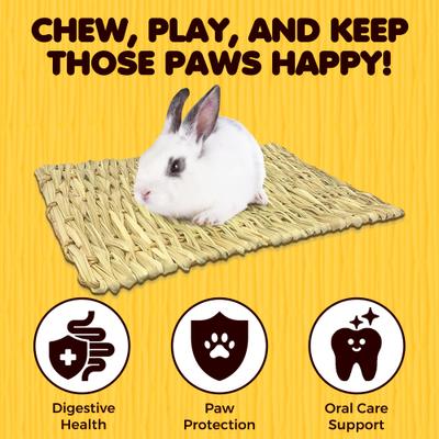 Show full view: SunGrow Natural Grass Chew Mat & Hay Bedding Cage Rabbit, Guinea Pig, & Small Pet Accessories, 1 count slide 3 of 9