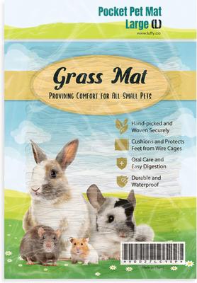 Show full view: SunGrow Natural Grass Chew Mat & Hay Bedding Cage Rabbit, Guinea Pig, & Small Pet Accessories, 1 count slide 2 of 9