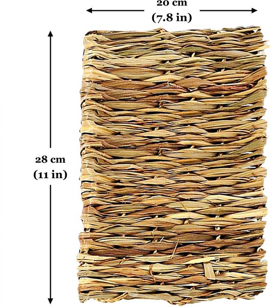 Show full view: SunGrow Natural Grass Chew Mat & Hay Bedding Cage Rabbit, Guinea Pig, & Small Pet Accessories, 1 count slide 8 of 9