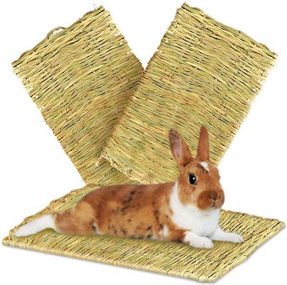Show full view: SunGrow Natural Grass Chew Mat & Hay Bedding Cage Rabbit, Guinea Pig, & Small Pet Accessories, 3 count slide 2 of 7