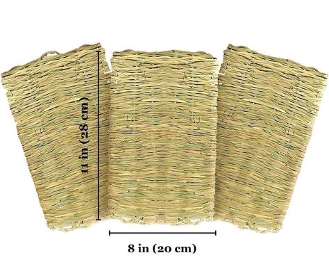 Show full view: SunGrow Natural Grass Chew Mat & Hay Bedding Cage Rabbit, Guinea Pig, & Small Pet Accessories, 3 count slide 6 of 7