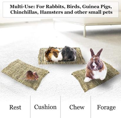 Show full view: SunGrow Natural Grass Chew Mat & Hay Bedding Cage Rabbit, Guinea Pig, & Small Pet Accessories, 3 count slide 5 of 7