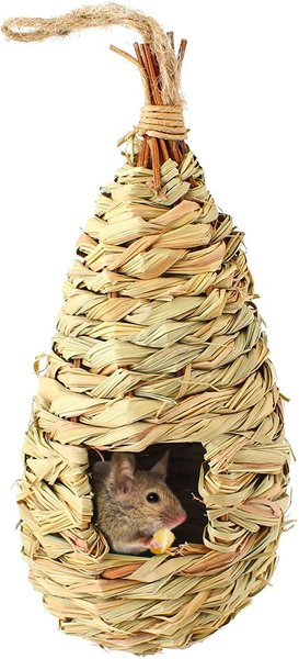 3-Piece Grass House For Rabbits, Edible Chew Toy, Foldable Pet Hideaway