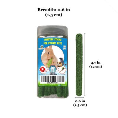 Show full view: SunGrow Natural Timothy Hay Sticks Rabbit & Guinea Pig Treats, 4.7-in, 20 count slide 4 of 5