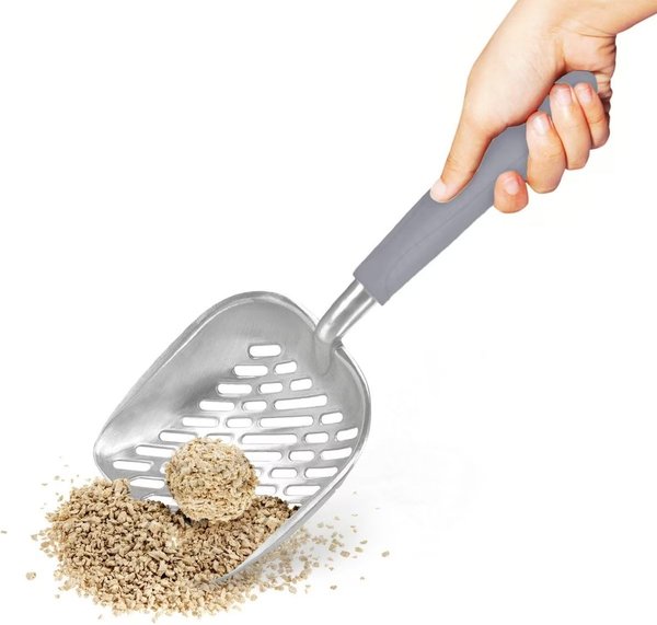 Show full view: SunGrow Durable Metal Cat Litter Scoop for Litter Box Cleaning, Gray slide 2 of 8
