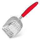 SunGrow Durable Metal Cat Litter Scoop for Litter Box Cleaning, Red