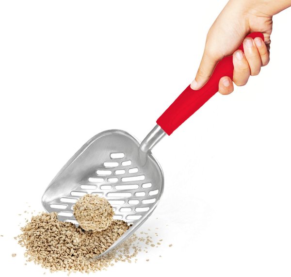 Show full view: SunGrow Durable Metal Cat Litter Scoop for Litter Box Cleaning, Red slide 2 of 8