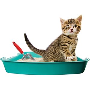 SunGrow Durable Metal Cat Litter Scoop for Litter Box Cleaning, Red