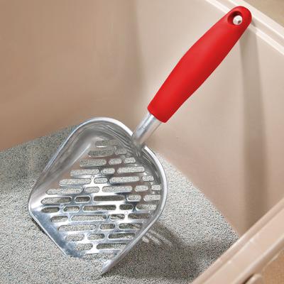 Show full view: SunGrow Durable Metal Cat Litter Scoop for Litter Box Cleaning, Red slide 5 of 8