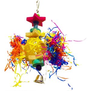 SunGrow Paper Shred with Chew Blocks Parakeet & Cockatiel Foraging & Cage Hanging Accessory