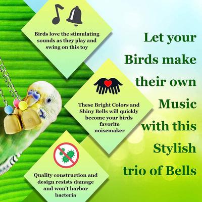 Show full view: SunGrow Parrot Hanging Ring Bell Bird Toys Cage Accesories, 3 count, 7.9-inch slide 3 of 7