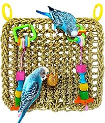 SunGrow Parrot Climbing & Cage Hammock Swing Foraging Net & Activity Play Bird & Small-Pet Chew Mat