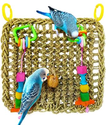 Show full view: SunGrow Parrot Climbing & Cage Hammock Swing Foraging Net & Activity Play Bird & Small-Pet Chew Mat slide 1 of 7