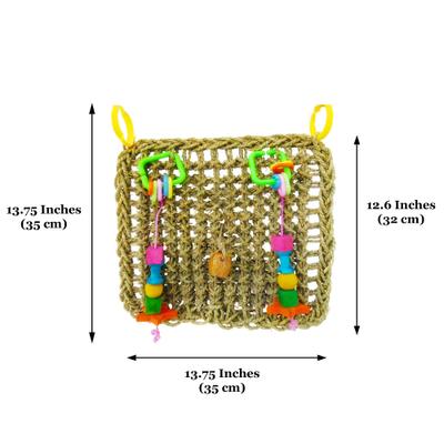 Show full view: SunGrow Parrot Climbing & Cage Hammock Swing Foraging Net & Activity Play Bird & Small-Pet Chew Mat slide 6 of 7
