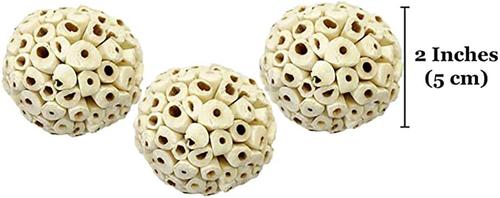 Show full view: SunGrow Parrot Sola Atta Shred Foraging & Foot Chew Ball, Sunflower Seed Holder, Teeth Grinding for Hamster, 3 count slide 6 of 7