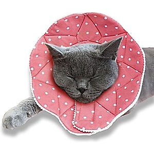 SunGrow Post-Surgery Soft Cone Dog & Cat Recovery Collar, Pink, Medium