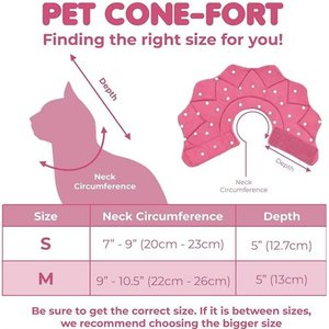 SunGrow Post-Surgery Soft Cone Dog & Cat Recovery Collar, Pink, Medium