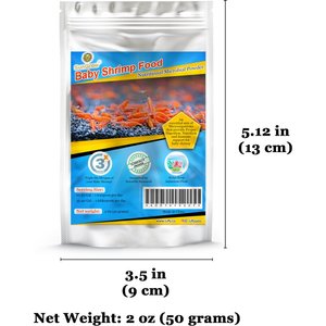 SunGrow Probiotic Powder Supplement for Freshwater Aquarium Baby Cherry Shrimp Food, 2-oz bag