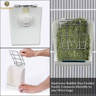 Show full view: SunGrow Rabbit, Bunny & Guinea Pig Hay Feeder Rack Food Dispenser slide 5 of 7