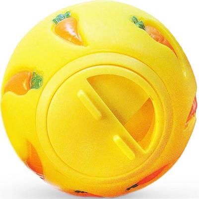 Show full view: SunGrow Rabbit Enrichment Small Pet Carrot Treat Dispensing Ball Toy, Yellow, 3-in slide 2 of 6