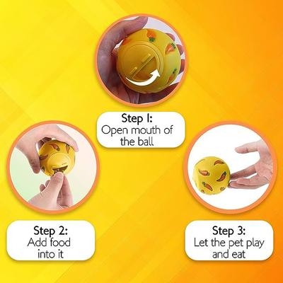 Show full view: SunGrow Rabbit Enrichment Small Pet Carrot Treat Dispensing Ball Toy, Yellow, 3-in slide 3 of 6