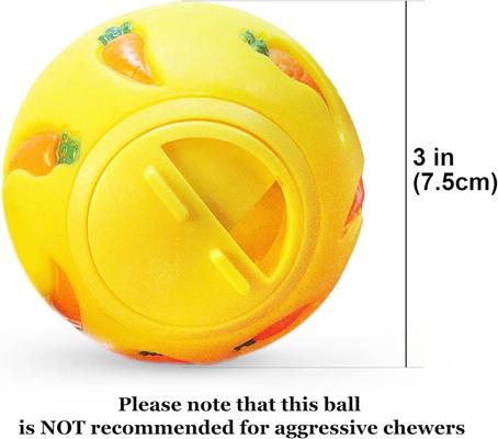 Show full view: SunGrow Rabbit Enrichment Small Pet Carrot Treat Dispensing Ball Toy, Yellow, 3-in slide 5 of 6