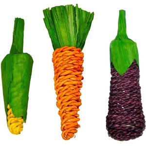 SunGrow Rabbit & Guinea Pig Veggie Chew Small Pet Teeth Grinding Toy, 3 count