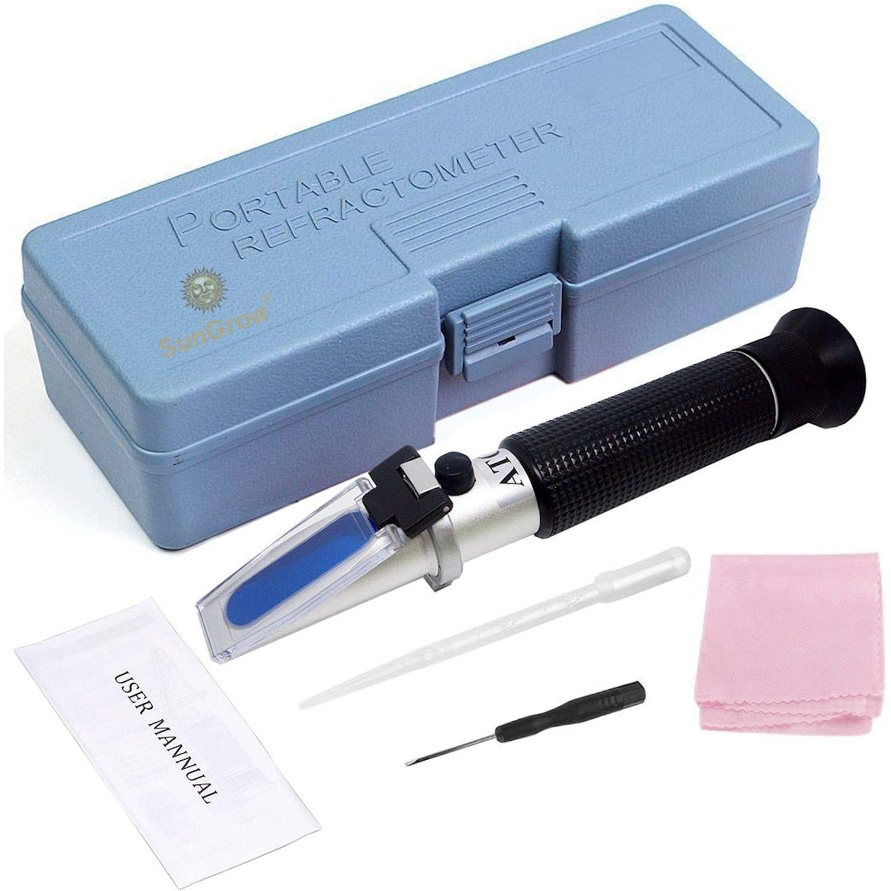 SunGrow Refractometer for Saltwater Aquarium & Reef Tank, Koi Pond Water Salinity Meter Tester