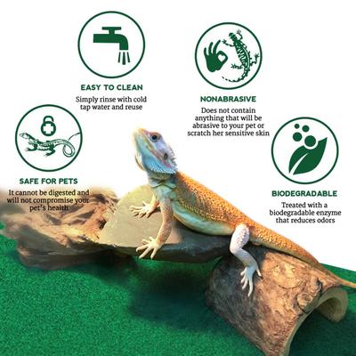 Show full view: SunGrow Reptile Carpet Substrate & Floor Liner for Bearded Dragon & Leopard Gecko Tank, Green Mat Bedding slide 3 of 7