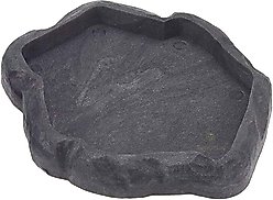 SunGrow Reptile Food & Water Dish Non-Skid Plastic Hermit Crab Bowl, Terrarium Decor Supplies, Charcoal slide 2 of 6