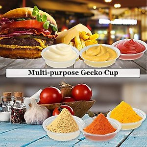 SunGrow Reptile Water Dish & Food Bowl, Lizard & Gecko Feeding Ledge Cups, 1-oz, 100 count