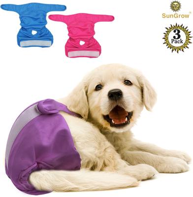Show full view: SunGrow Reusable Female Cat & Dog Diapers for Heat Cycle, 9-in to 15-in waist, 3 count slide 2 of 7