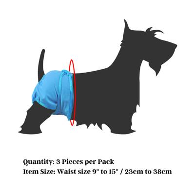 Show full view: SunGrow Reusable Female Cat & Dog Diapers for Heat Cycle, 9-in to 15-in waist, 3 count slide 6 of 7