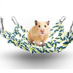 SunGrow Rope Net Hamster & Rat Hammock, Small Pet Bed & Climbing Toys Cage Accessories