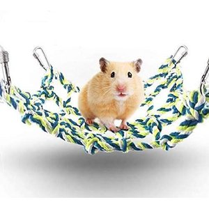 SunGrow Rope Net Hamster & Rat Hammock, Small Pet Bed & Climbing Toys Cage Accessories