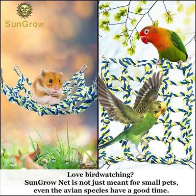 Show full view: SunGrow Rope Net Hamster & Rat Hammock, Small Pet Bed & Climbing Toys Cage Accessories slide 4 of 6