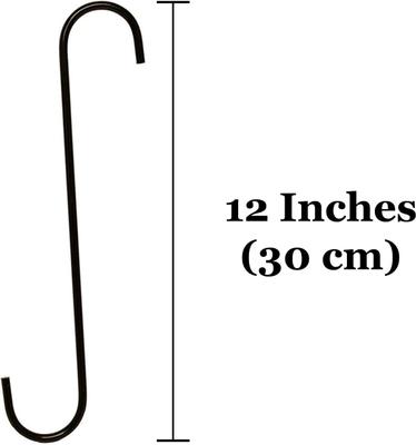 Show full view: SunGrow S Hook Heavy Duty Metal Bird Feeder & Hanging Plant Holder, Black, 12-in, 2 count slide 6 of 7