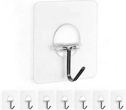 SunGrow Self Adhesive Wall Hooks for Hanging Dog & Cat Collar Leash & Bell, Bathroom & Kitchen Hangers, 8 Count