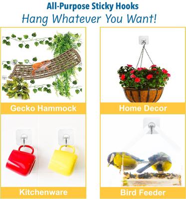 Show full view: SunGrow Self Adhesive Wall Hooks for Hanging Dog & Cat Collar Leash & Bell, Bathroom & Kitchen Hangers, 8 Count slide 5 of 8